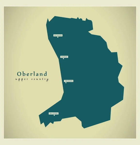 Mapa Oberland Moderno —  Vetores de Stock