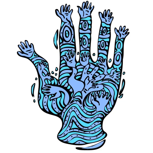 Hand Hand Tattoo — Stock Vector