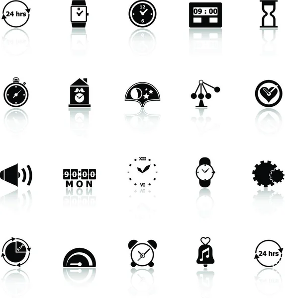 Time Related Icons Reflect White Background Stock Vector — Stock Vector