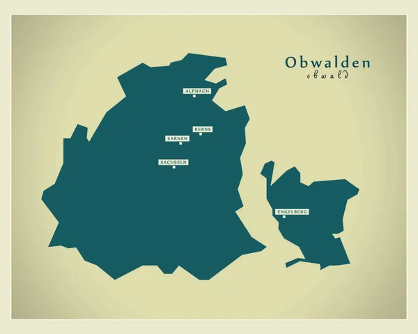 Mapa Moderno Obwalden — Vector de stock