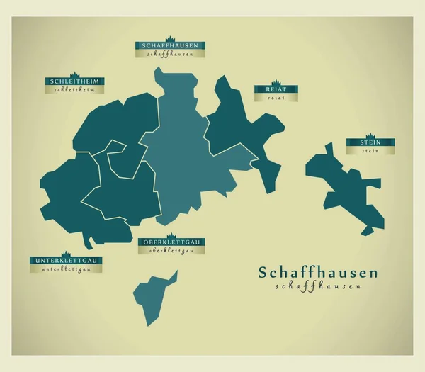 Mapa Moderno Schaffhausen — Archivo Imágenes Vectoriales