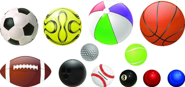 Vector Set Various Balls Eps10 Vector Transparency Gradient Mesh — 스톡 벡터