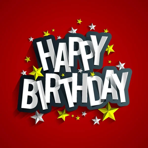 Colorat Happy Birthday Felicitări Vector Illustration — Vector de stoc