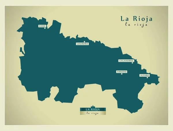 Mappa Moderna Rioja — Vettoriale Stock