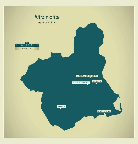 現代地図 ムルシア — ストックベクタ
