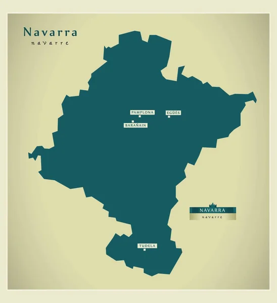 Moderne Kaart Navarra — Stockvector