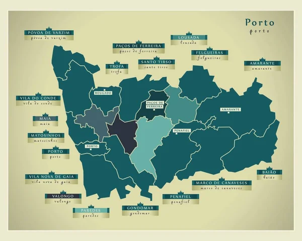 Σύγχρονος Χάρτης Porto — Διανυσματικό Αρχείο