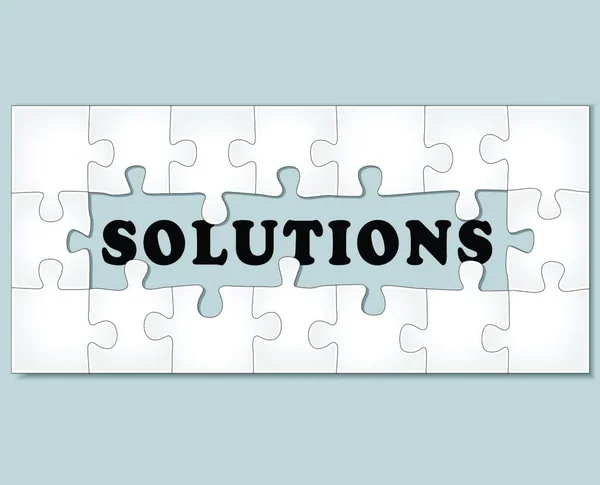 Vector Illustration Solutions Jigsaw Puzzle Abstract Concept — Stock Vector