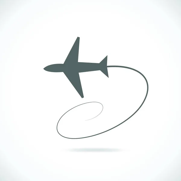Ilustracja Sylwetka Samolotu Białym Tle Białym Tle — Wektor stockowy
