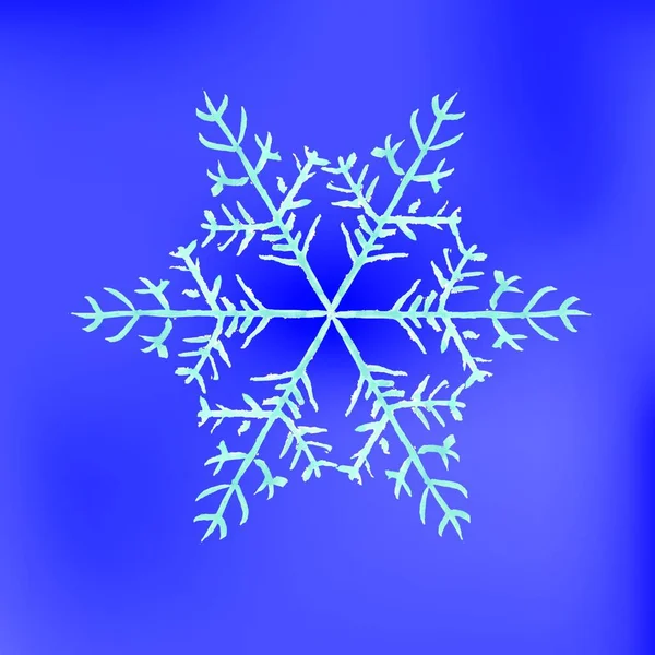 Ilustración Colorida Con Copo Nieve Azul Abstracto Sobre Fondo Blanco — Vector de stock