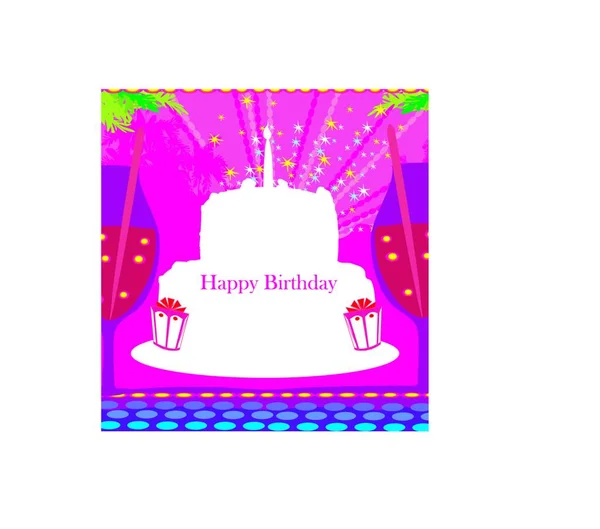 Happy Birthday Abstract Greeting Card — Stock Vector