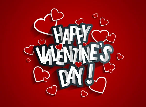 Happy Valentine Day Illustration Vectorielle Carte Voeux — Image vectorielle