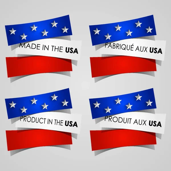 2008 Creative Abstract Made Usa Badges Vector Illustration — 스톡 벡터