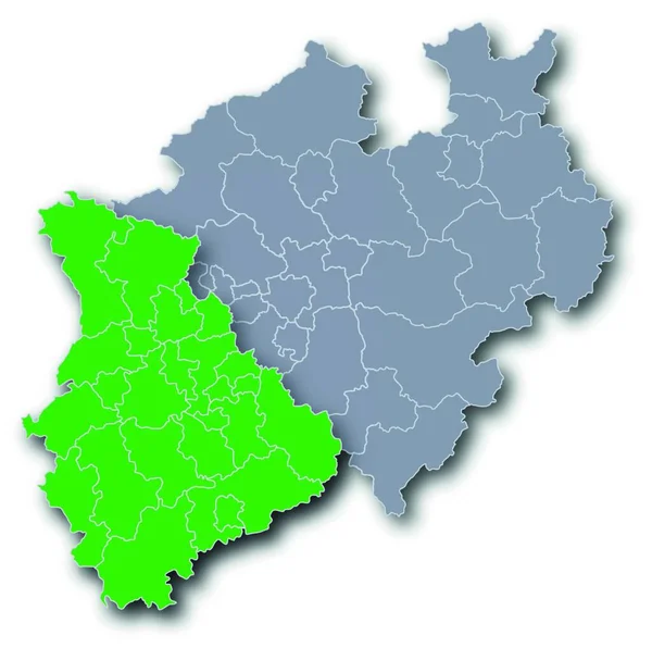 Peta Nrw Dengan Rhineland - Stok Vektor