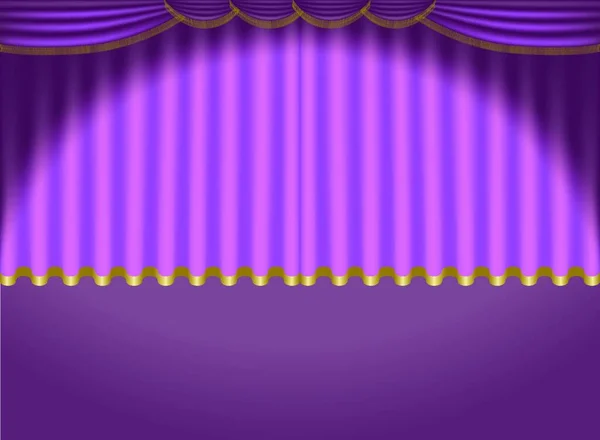 Rideaux Violets Illustration Fond Couleur Vecteur — Image vectorielle