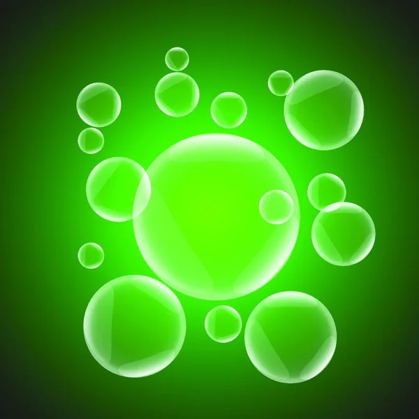 Fondo Abstracto Con Burbuja Brillante Verde Vector Stock — Vector de stock