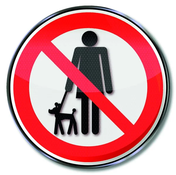 Sinal Proibição Para Cães Leash — Vetor de Stock