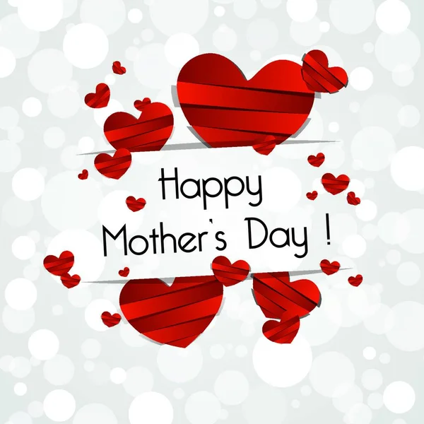 Creative Happy Mother Day Card Dengan Gambar Vektor Hearts - Stok Vektor