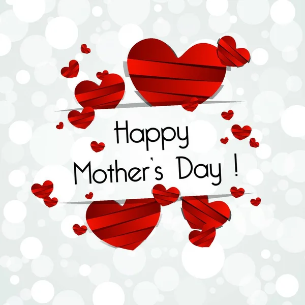 Creative Happy Mother Day Card Hearts Vector Illustration — Stock Vector