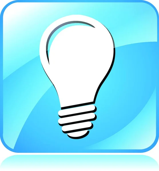 Illustration Des Blauen Quadratischen Designsymbols Für Glühbirnen — Stockvektor