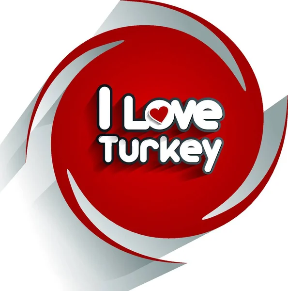 Love Turkey Design Red Background Vector Illustration - Stok Vektor