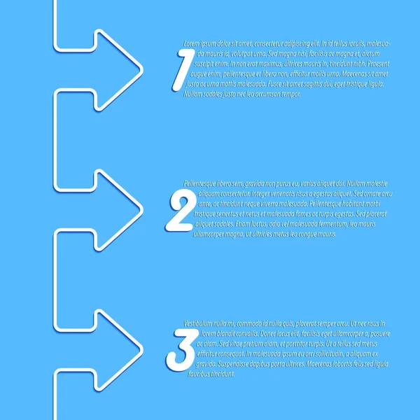 Einfaches Design Der Infografik Mit Weißen Pfeilen Und Noten — Stockvektor