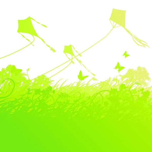 空を飛ぶ凧 — ストックベクタ
