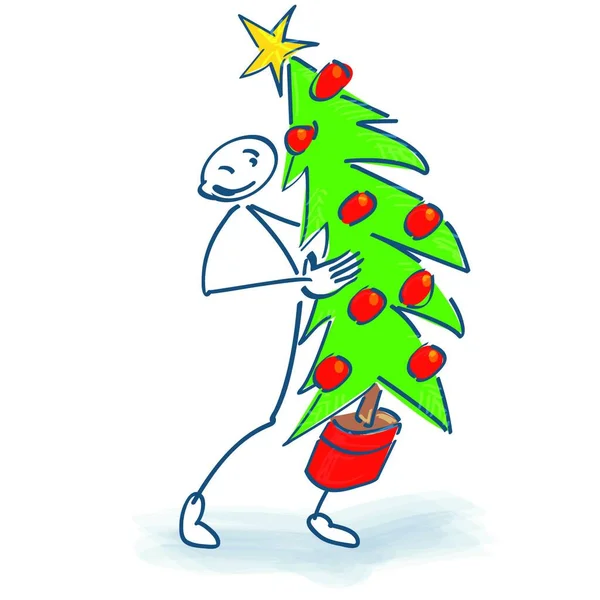 Ραβδί Σχήμα Χριστουγεννιάτικο Δέντρο — Διανυσματικό Αρχείο