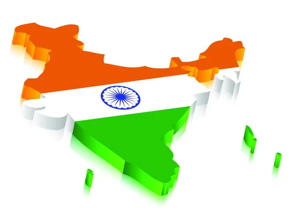 Ινδία Αφηρημένη Σημαία Που Απομονώνονται Λευκό — Διανυσματικό Αρχείο