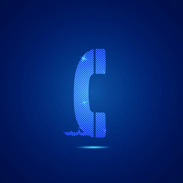 Ilustração Telefone Contra Fundo Azul Colorido — Vetor de Stock