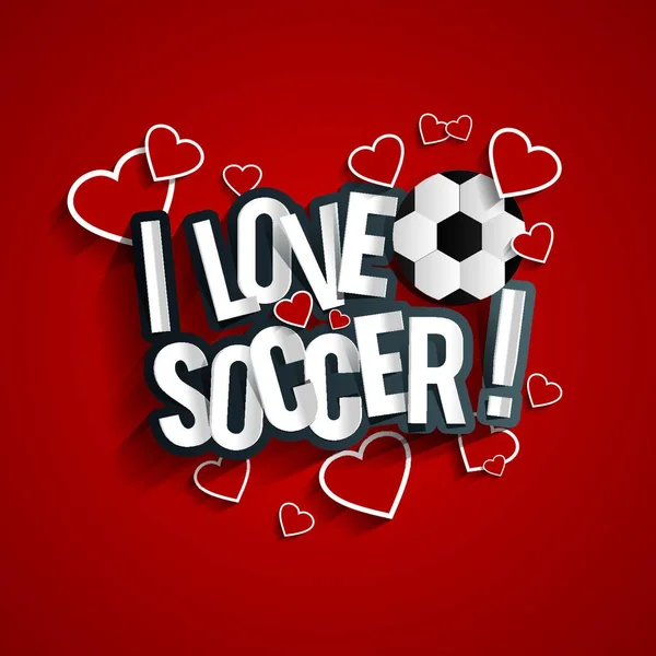 Love Soccer Banners Ilustração Vetorial —  Vetores de Stock