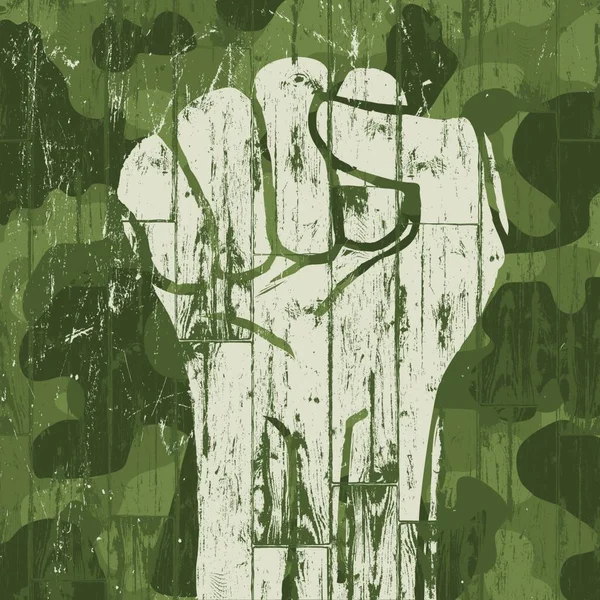 Fist Symbol Revolution Military Camouflage Background Vector — Stock Vector