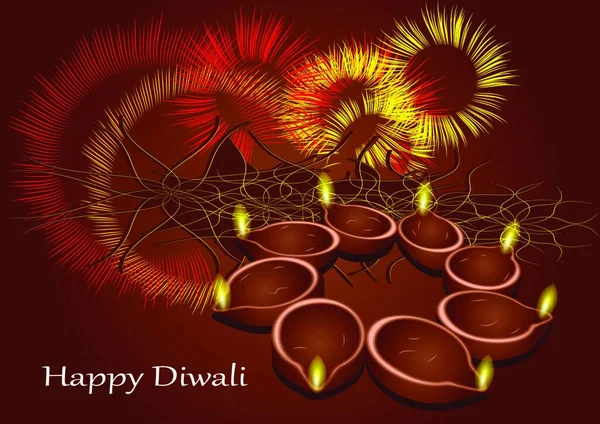 Diwali Abstrakt Festlig Bakgrund Med Multicolor Ljus — Stock vektor