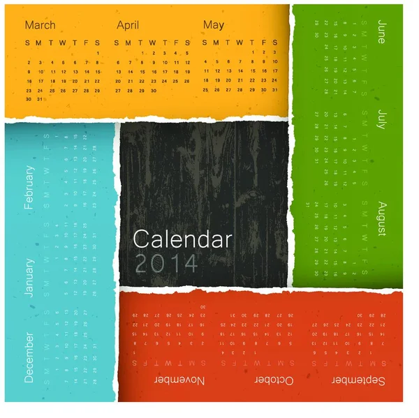 Calendario Abstracto Por Temporadas 2014 Vector Eps10 — Vector de stock