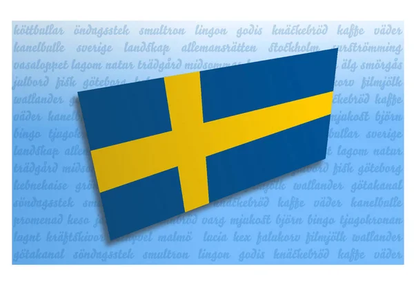 Schwedische Flagge Vektorillustration — Stockvektor