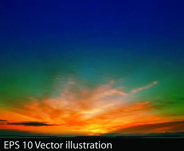 带金色落日的抽象自然云彩背景 — 图库矢量图片