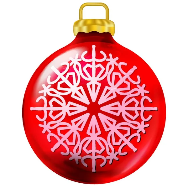 Closeup Άποψη Των Χριστουγέννων Διακόσμηση Των Διακοπών Μπάλα — Διανυσματικό Αρχείο