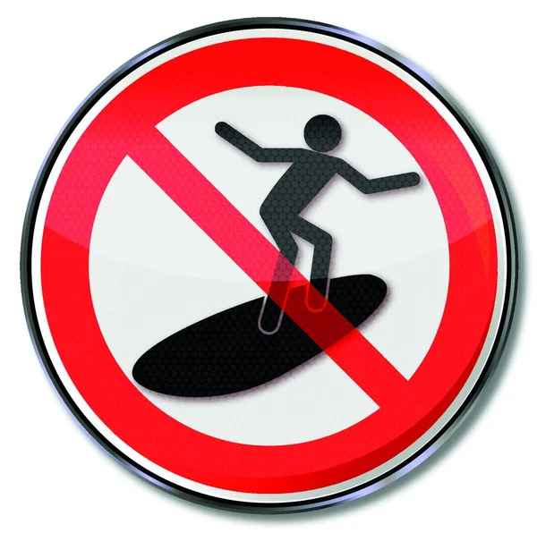 Prohibition Sign Surfers — Stock Vector