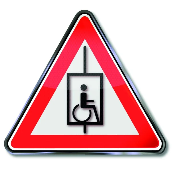 車椅子利用者のためのシールドエレベーター — ストックベクタ