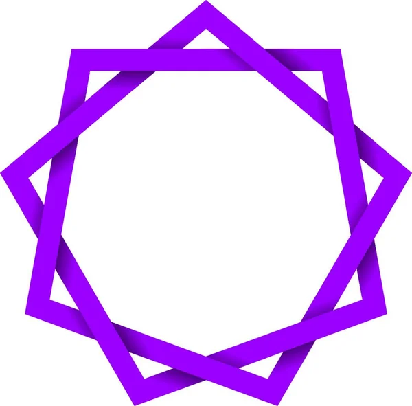 Εννέα Δειγμένη Γεωμετρικά Αστέρι Πολύγωνο Που Μπορούν Εξαχθούν Εννέα Ευθεία — Διανυσματικό Αρχείο