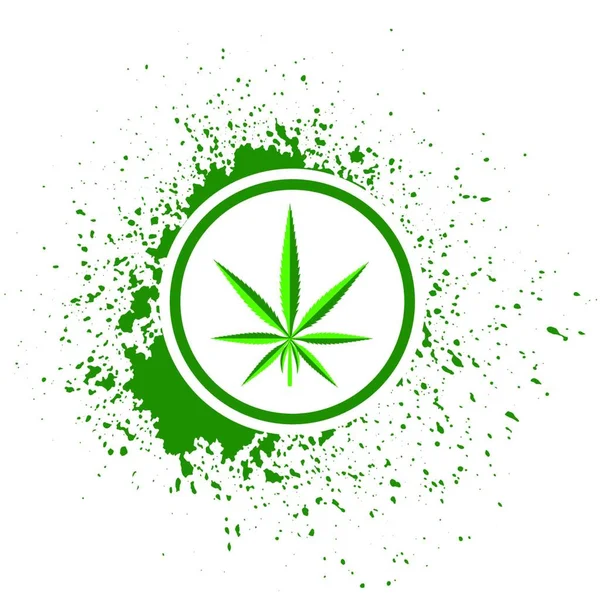 Ilustración Colorida Con Cannabis Sobre Fondo Blanco — Vector de stock