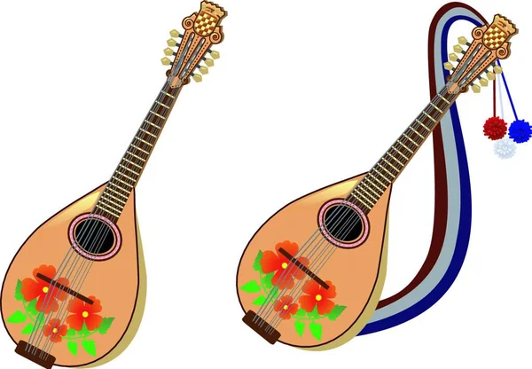 Set Tradizionale Mandolino Croato Utilizzato Nella Musica Popolare Occasioni Speciali — Vettoriale Stock