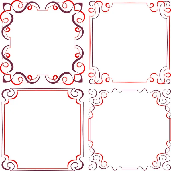 Set Van Vier Vector Elegante Tweekleurige Meerlaagse Frames Voor Design — Stockvector