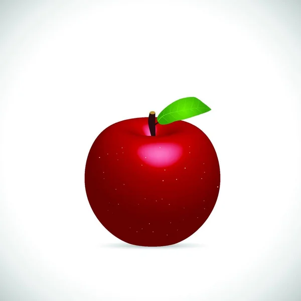 Illustration Ett Äpple Isolerat Vit Bakgrund — Stock vektor