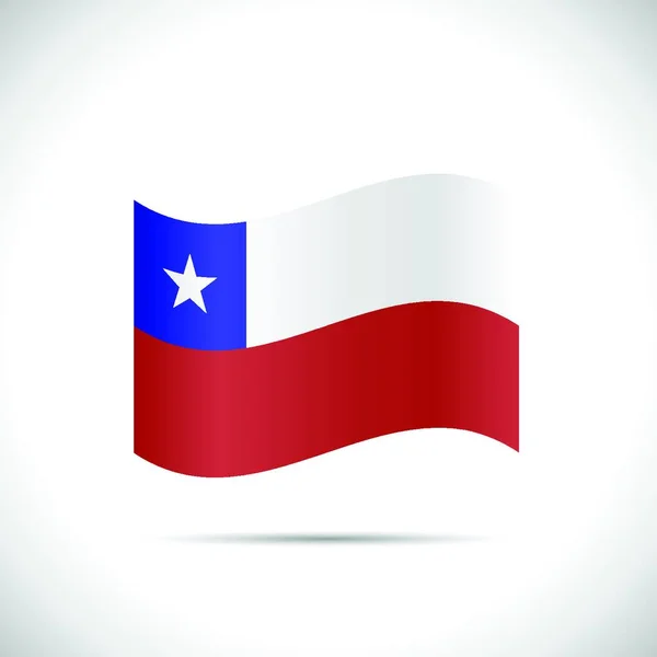Ilustración Bandera Chile Aislada Sobre Fondo Blanco — Archivo Imágenes Vectoriales