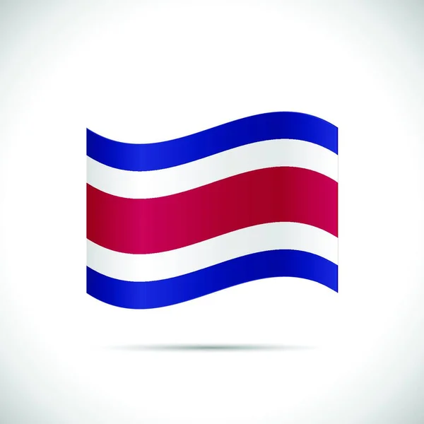 Ilustração Bandeira Costa Rica Isolada Sobre Fundo Branco — Vetor de Stock