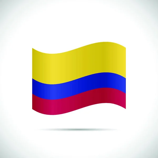 Ilustrace Vlajka Kolumbie Izolovaných Bílém Pozadí — Stockový vektor