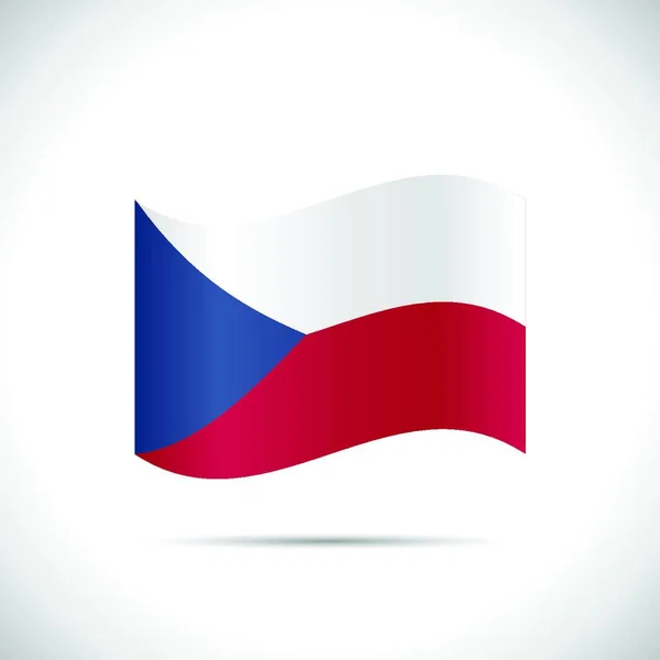 Ilustrace Vlajky České Republiky Izolovaných Bílém Pozadí — Stockový vektor