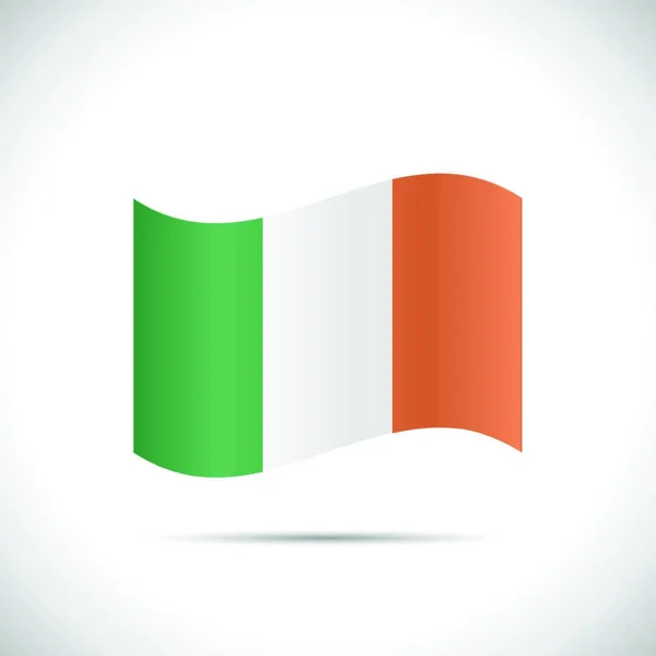 Illustrazione Della Bandiera Dell Irlanda Isolata Sfondo Bianco — Vettoriale Stock