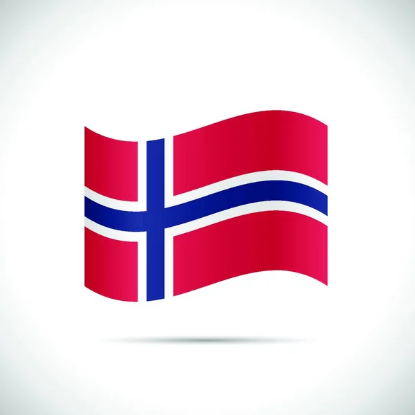 Illustration Drapeau Norvège Isolé Sur Fond Blanc — Image vectorielle